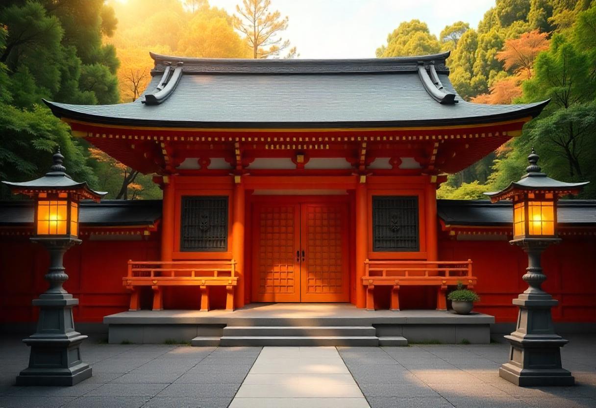 Background gold, Japanese shrine