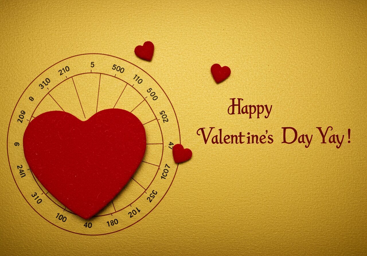 The background is gold, Valentine's Day love fortune telling image